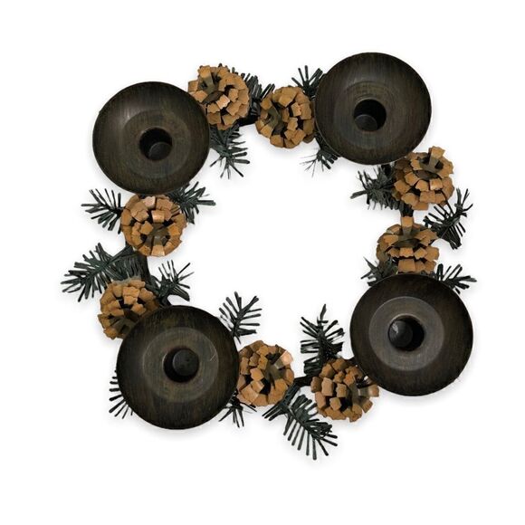 PartyLite Pinecone Candleholder Wreath P8246 Metal Centerpiece Holiday D… - Picture 12 of 12